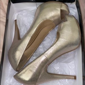 Gold sparkly heels